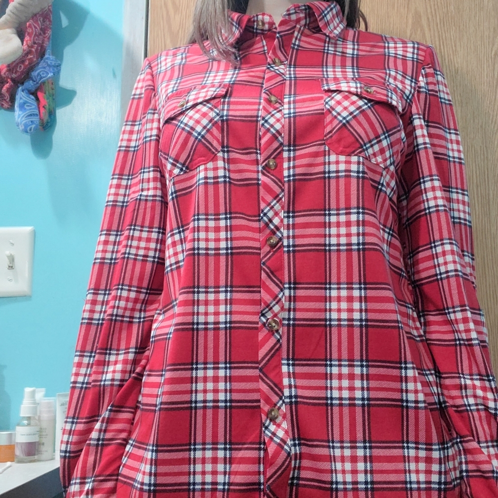 Red Plaid Top